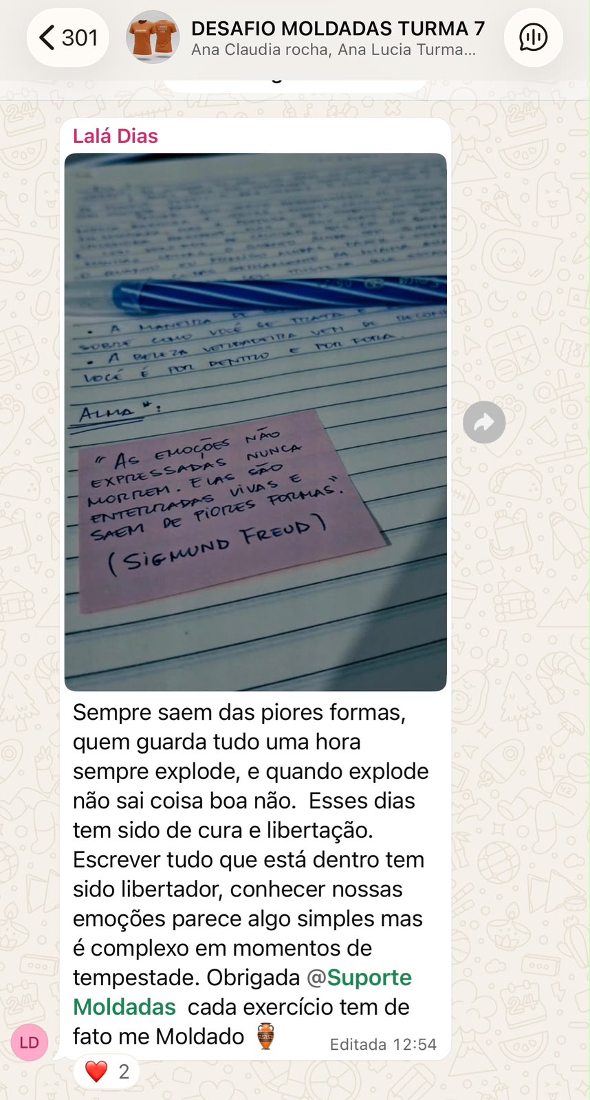 Depoimento de participante