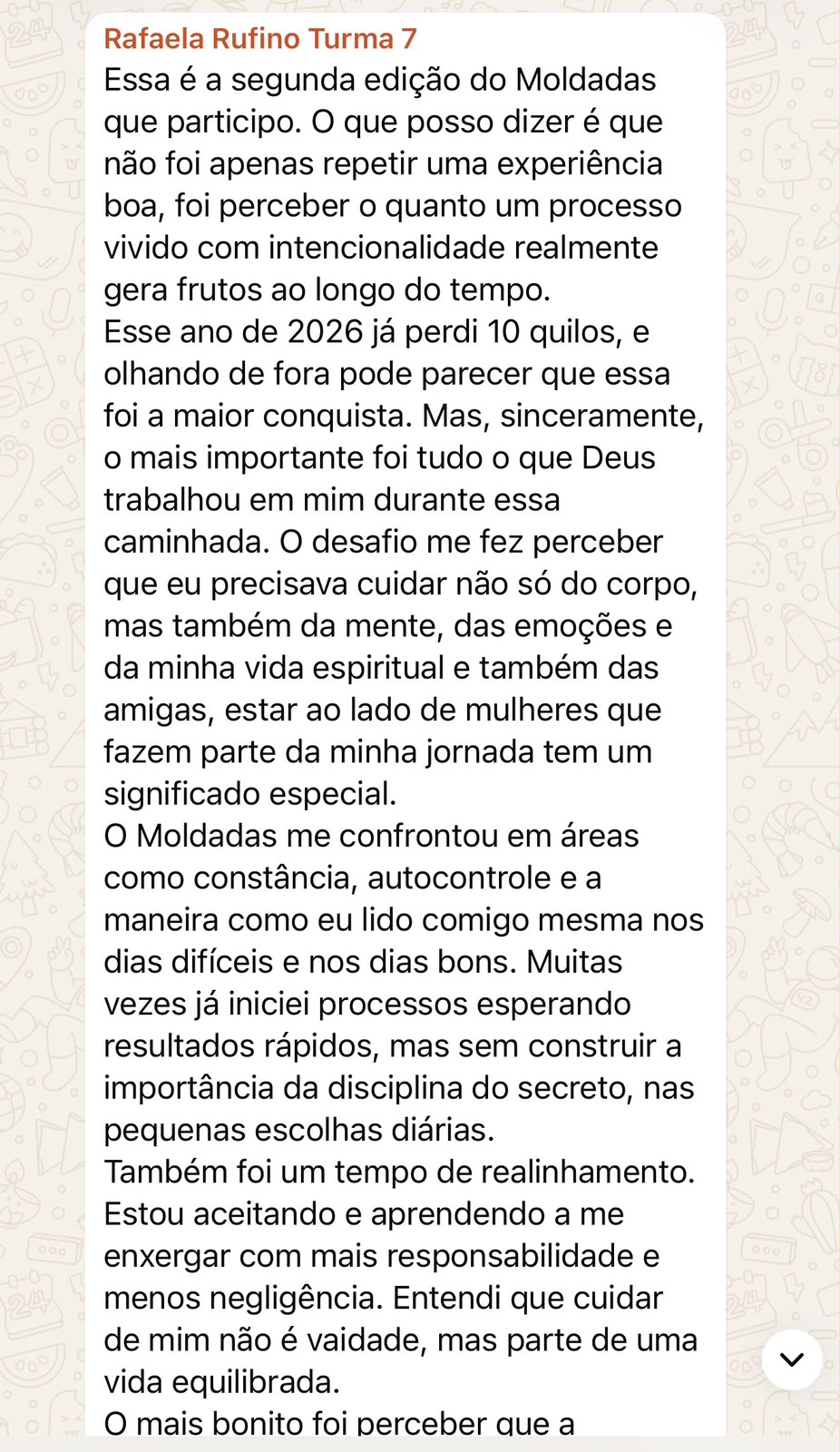 Depoimento de participante