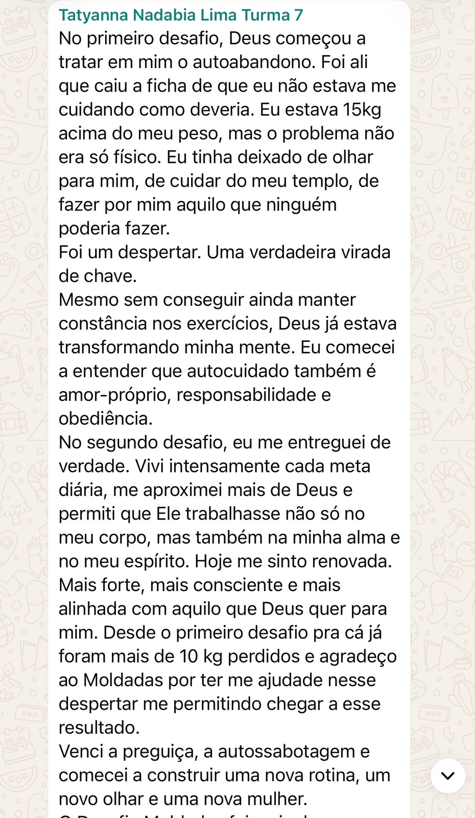 Depoimento de participante